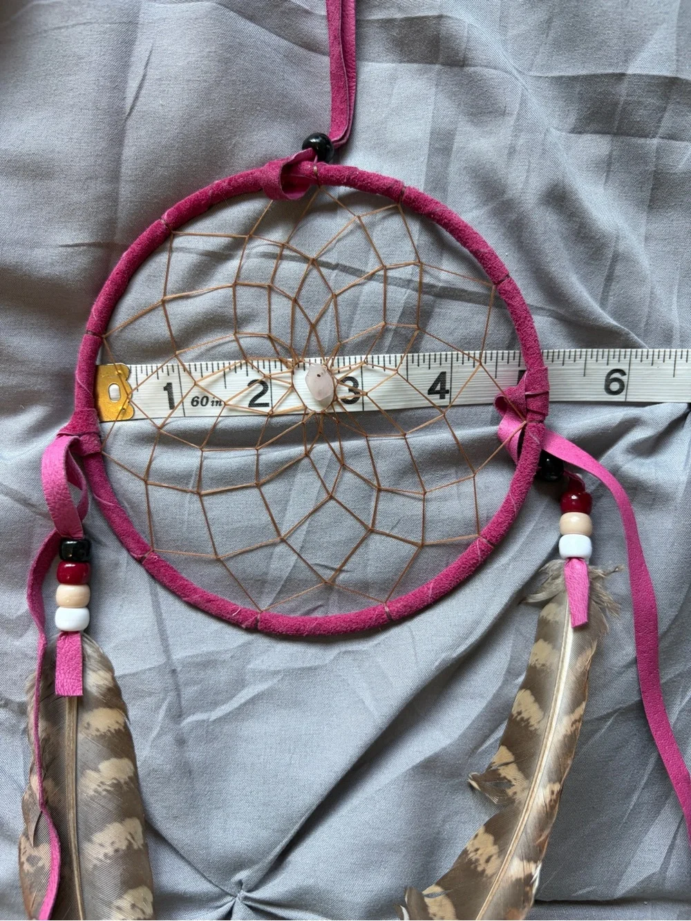 Dreamcatcher with Burgundy Hoop and Feathers